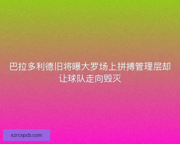 巴拉多利德旧将曝大罗场上拼搏管理层却让球队走向毁灭